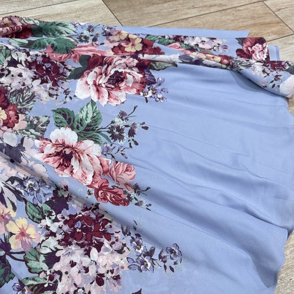 Maison Tara Floral Halter Dress in Light Blue - Picture 8 of 8